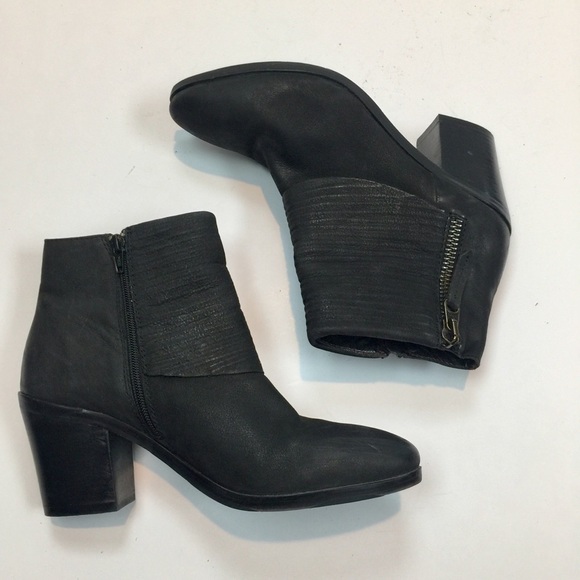 Sheridan Mia Black Leather Heeled Booties Size 10 - Picture 7 of 14